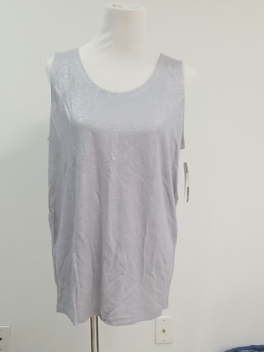Silver Scoop Neck Women's Tank Top